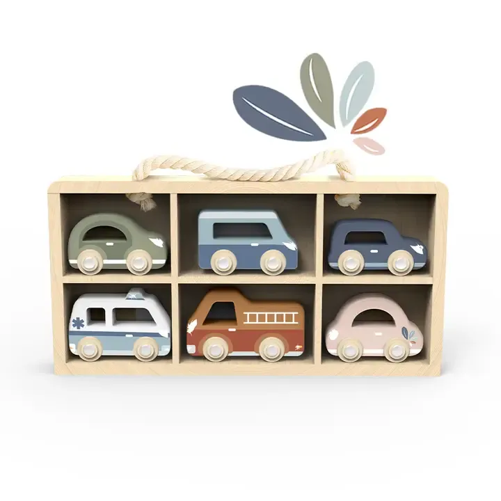 Speedy Monkey Wooden Cars 6pk