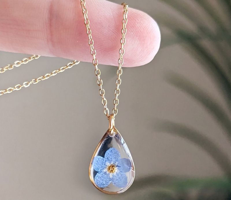 Salty Oak Studios Forget-Me-Not Gold Necklace