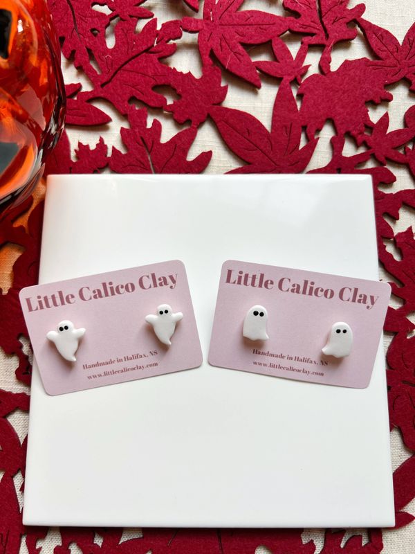 Spooky Ghost Clay Studs