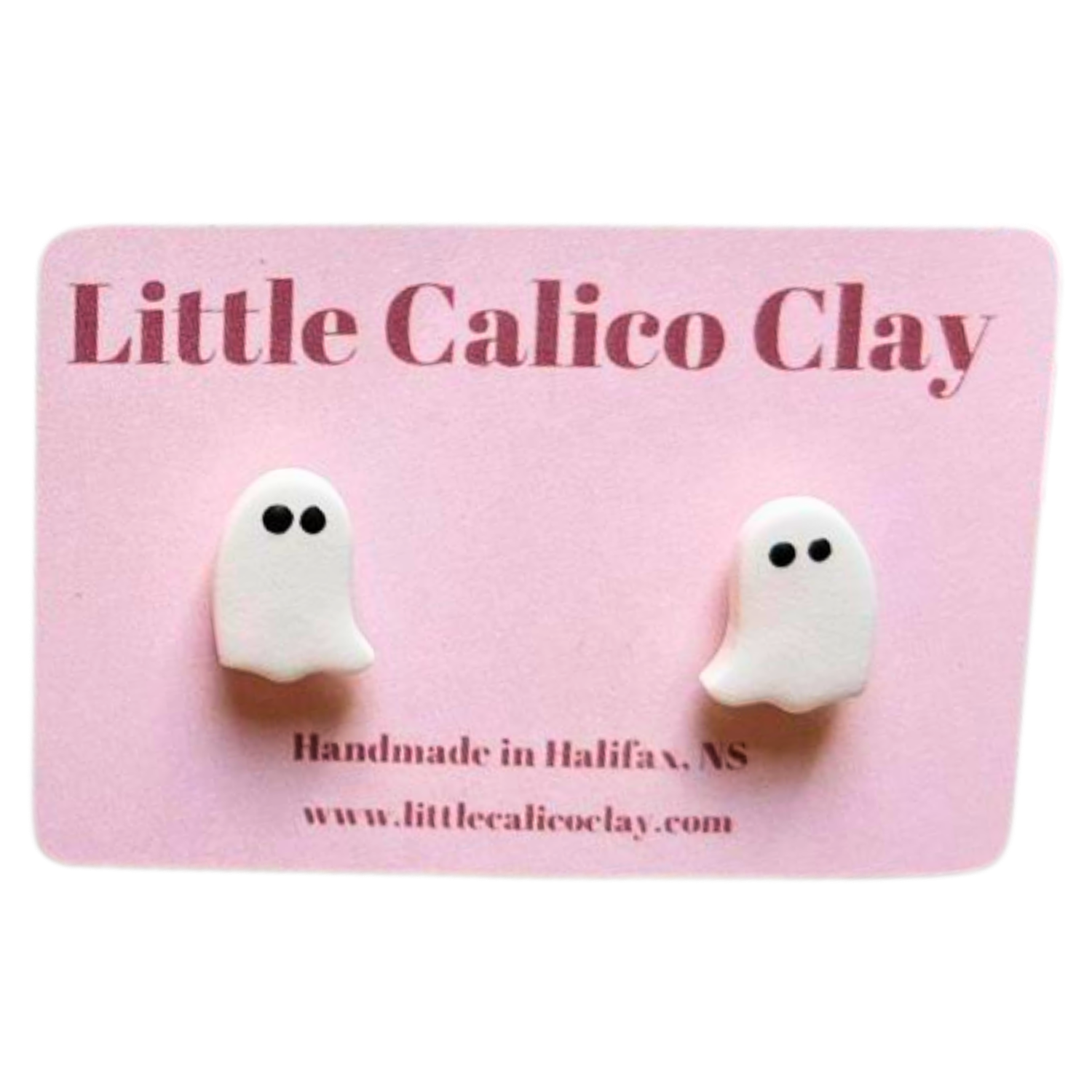Spooky Ghost Clay Studs, Style: Mirrored Ghosts
