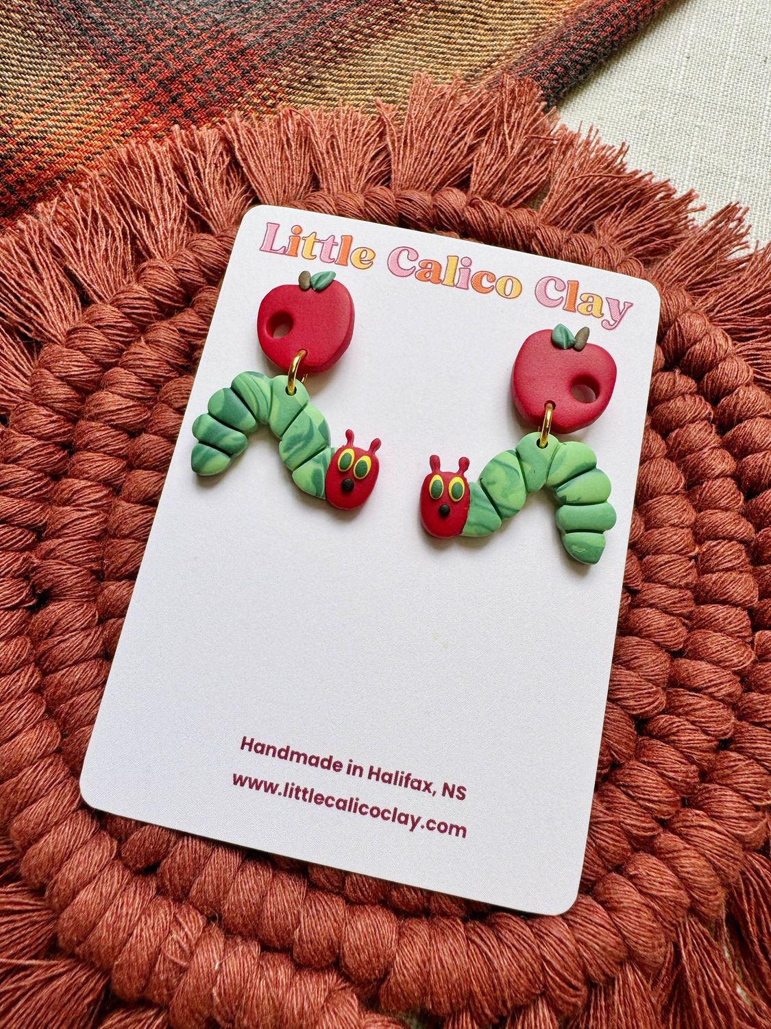 Hungry Caterpillar Clay Earrings
