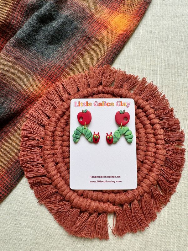 Hungry Caterpillar Clay Earrings