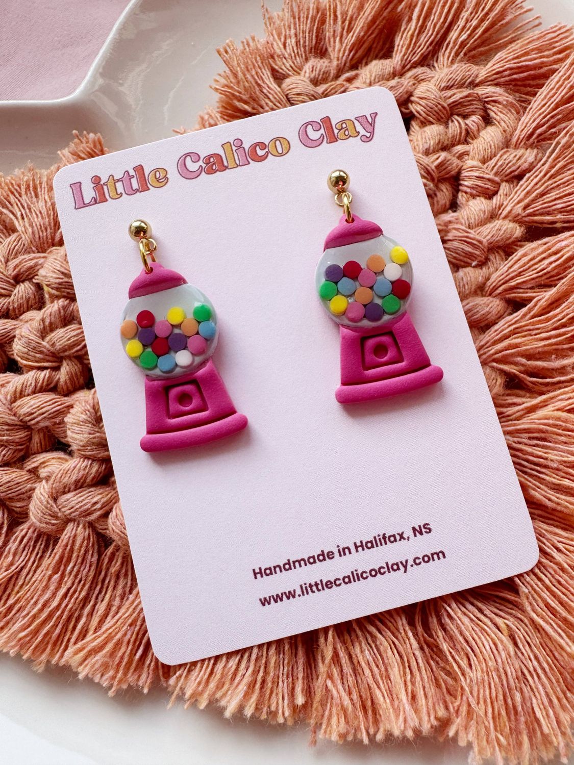 Gumball Machine Clay Earrings