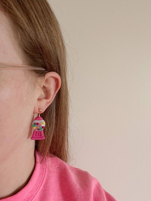 Gumball Machine Clay Earrings