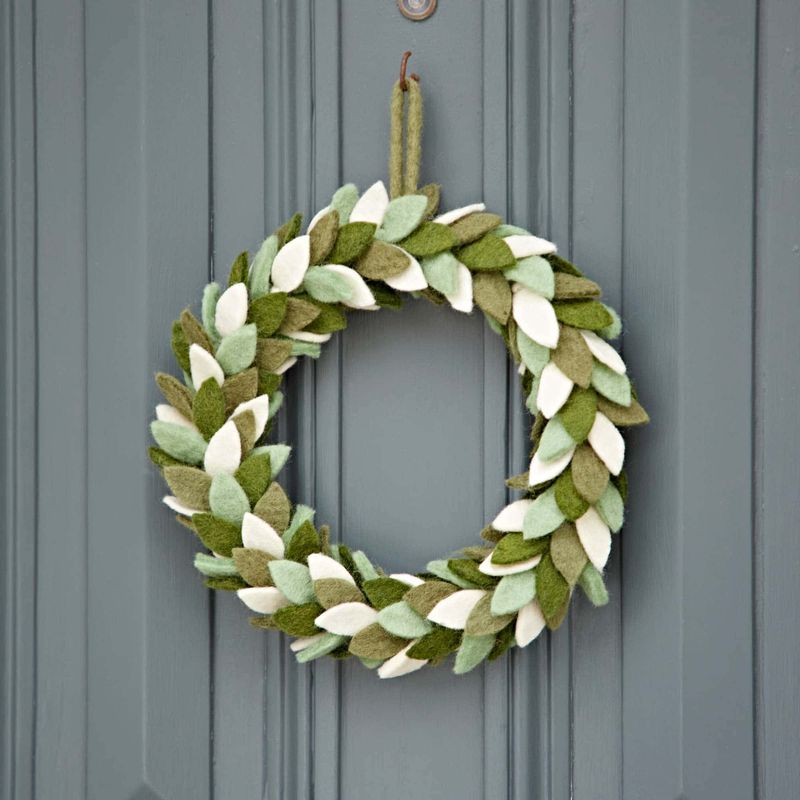 Felt Greenery Christmas Wreath