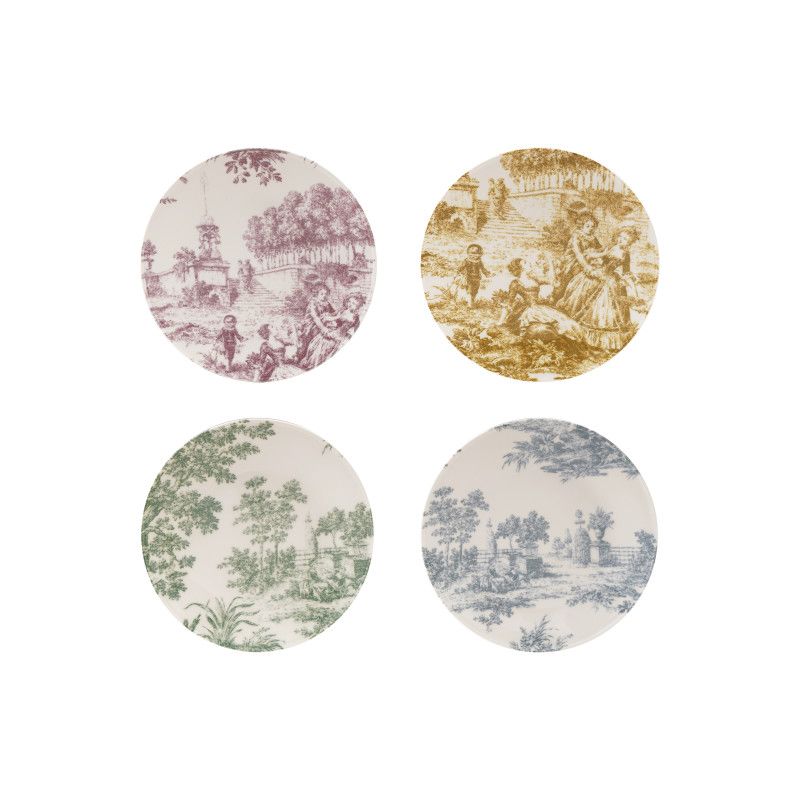 Round Stoneware Toile Plate Assorted