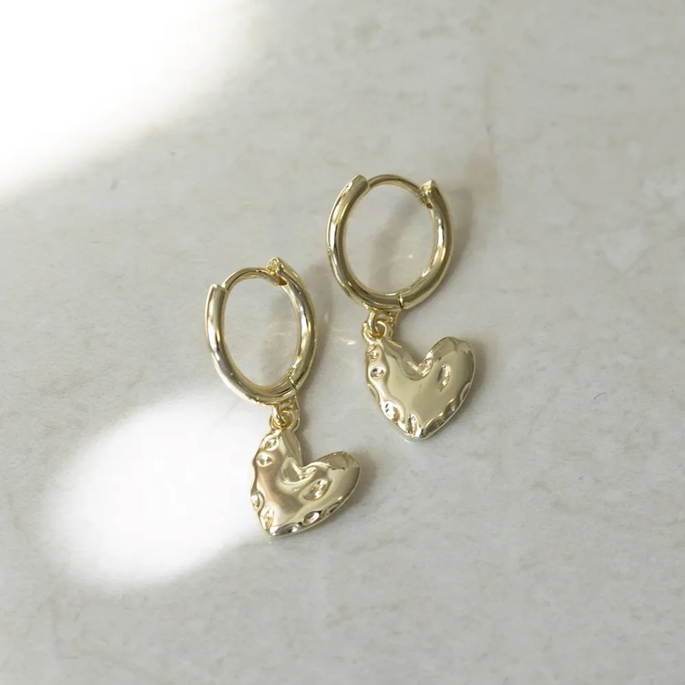 Glee Ever Ever Heart Hoops, Color: Gold