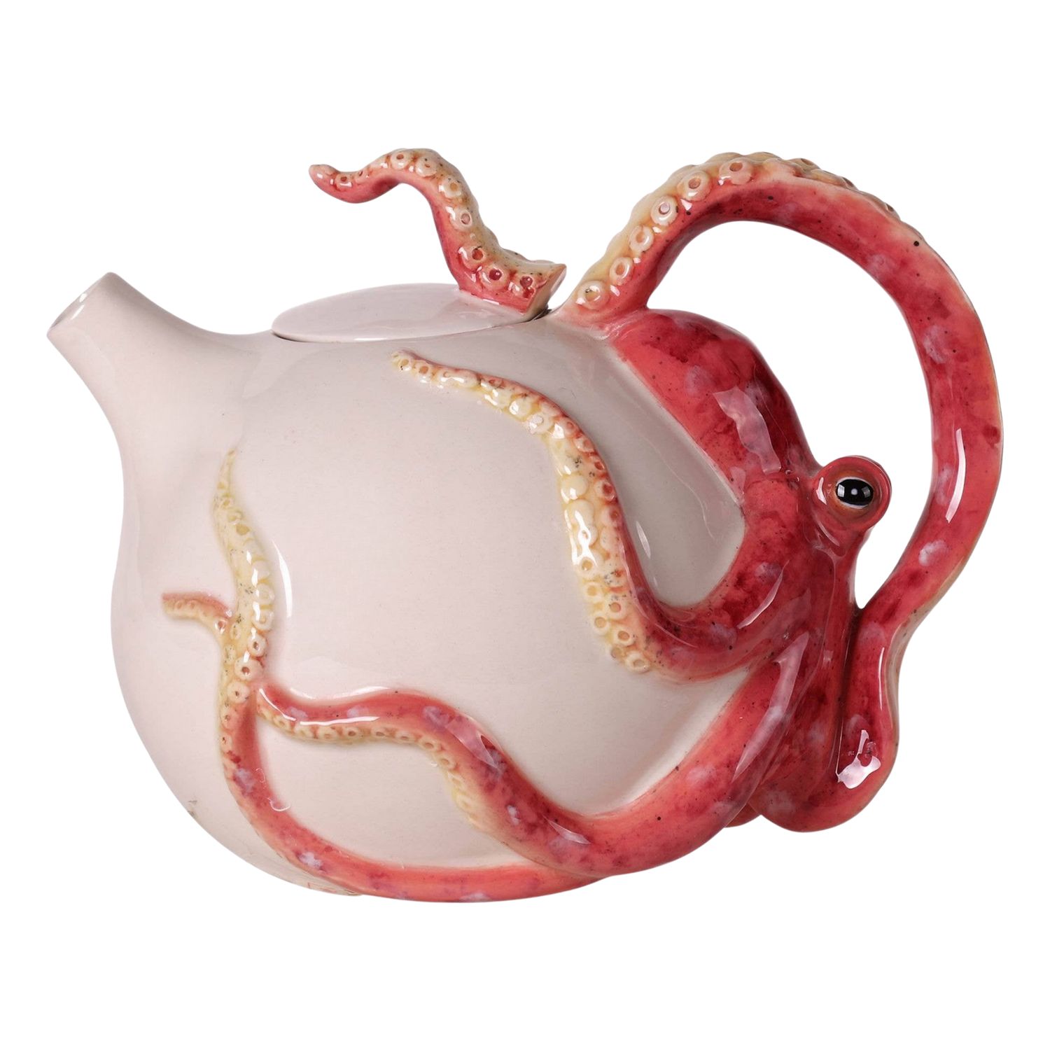 Red Circular Octopus Teapot
