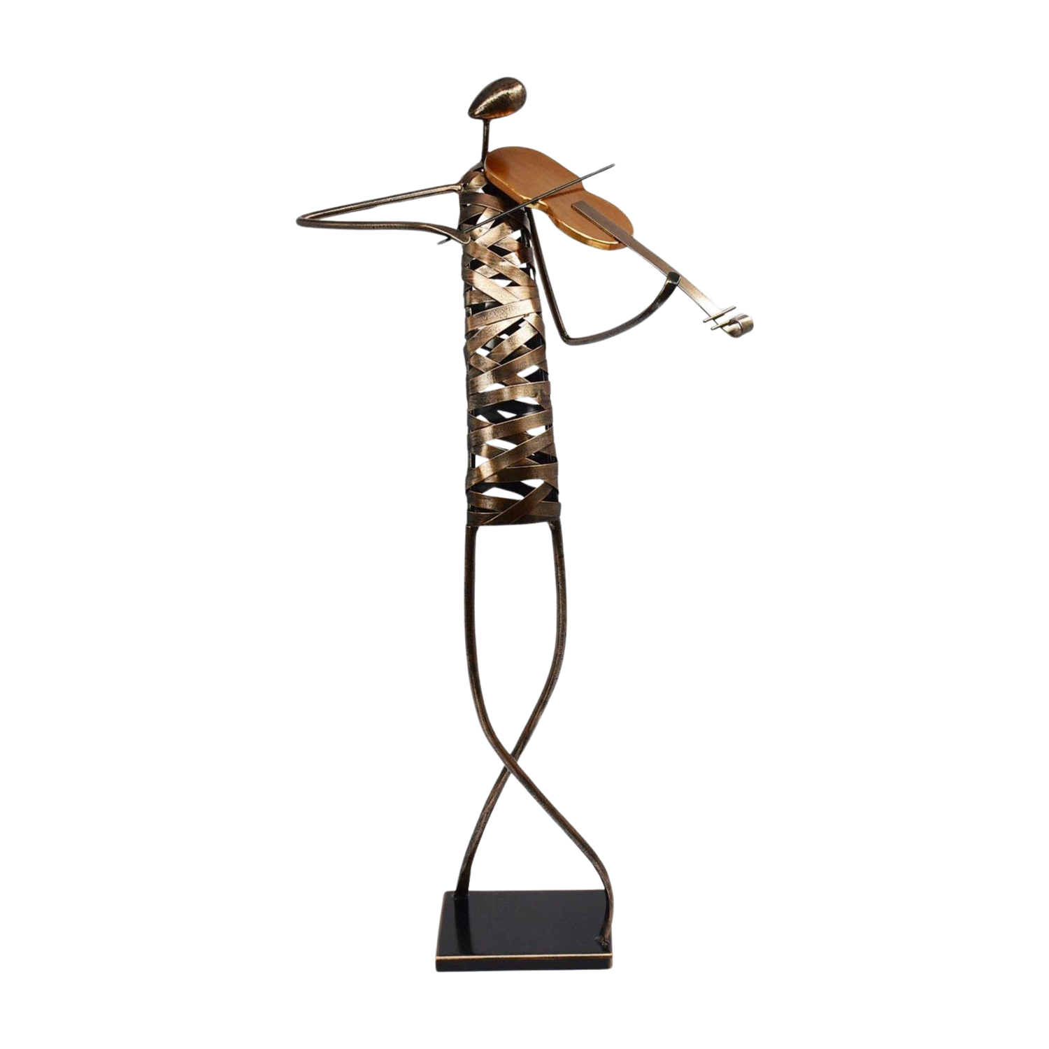 Violin Musician Bronze Metal Sculpture