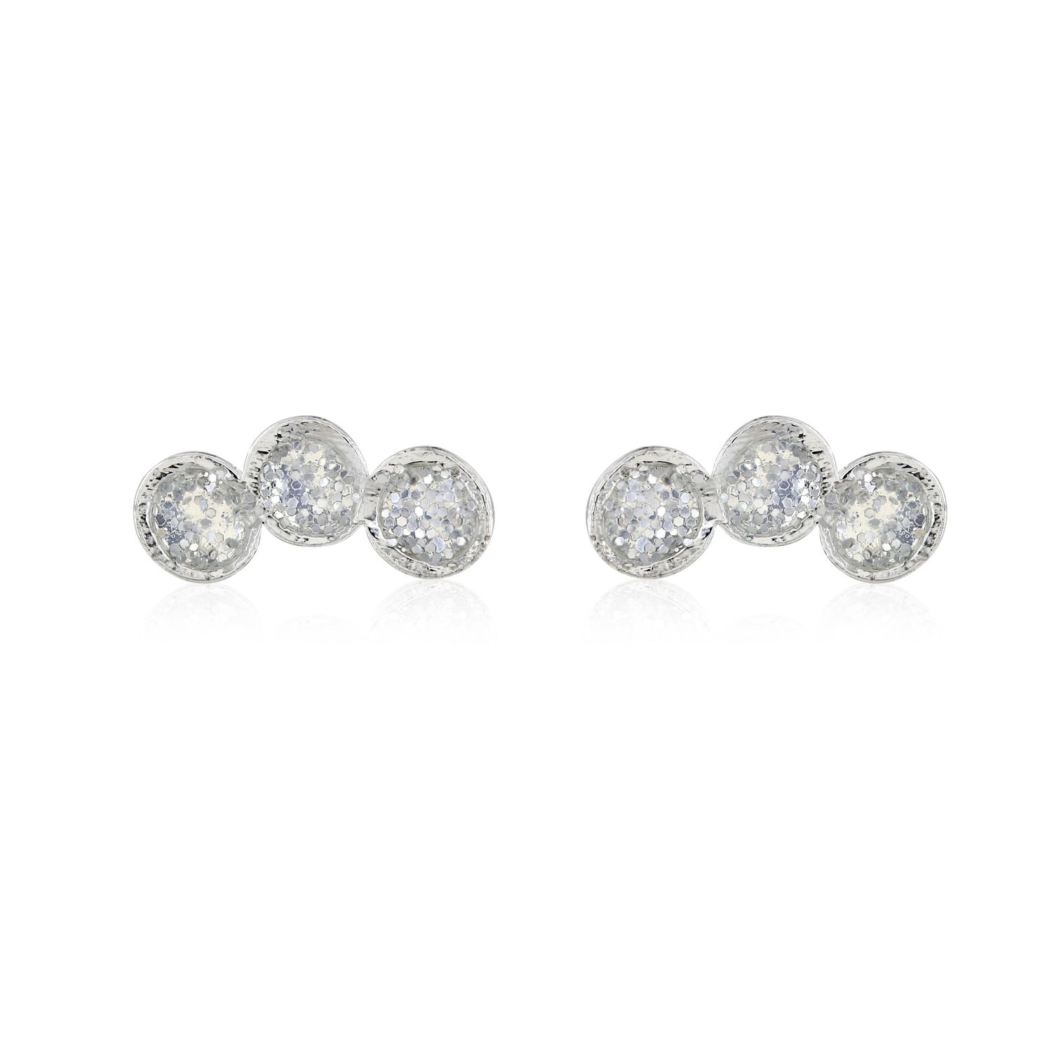 Tri Circle Studs - Silver, Color: Silver
