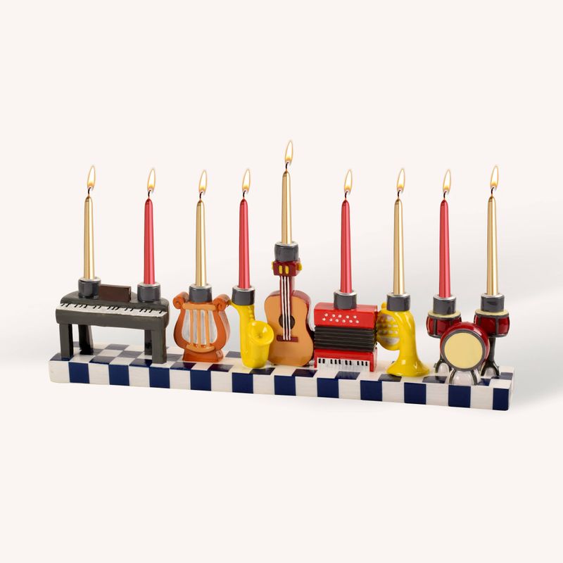 Hand Painted Menorah - Musical Instruments