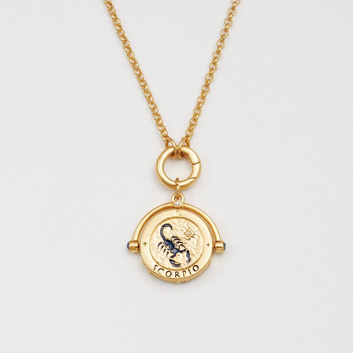 Scorpio Zodiac Spinner Necklace