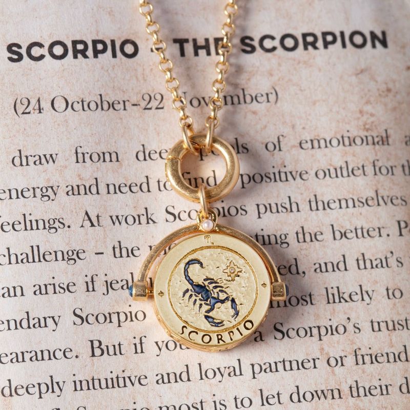 Scorpio Zodiac Spinner Necklace