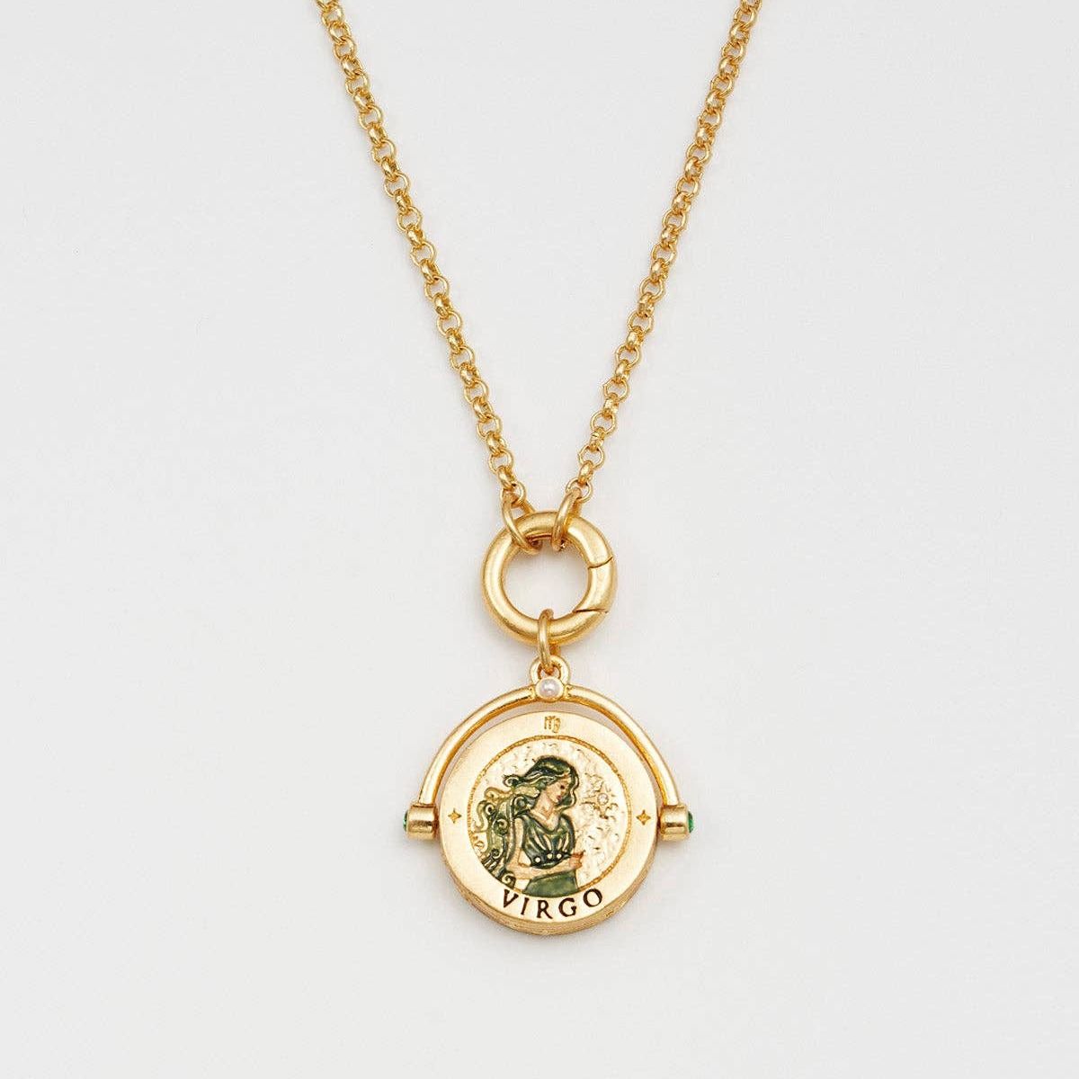 Virgo Zodiac Spinner Necklace