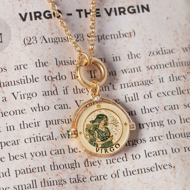 Virgo Zodiac Spinner Necklace