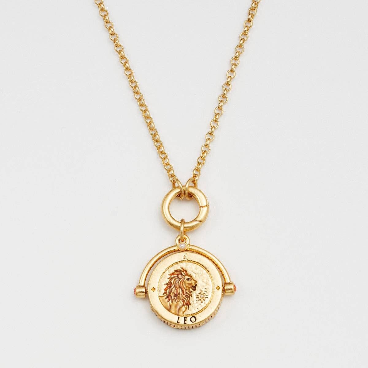 Leo Zodiac Spinner Necklace