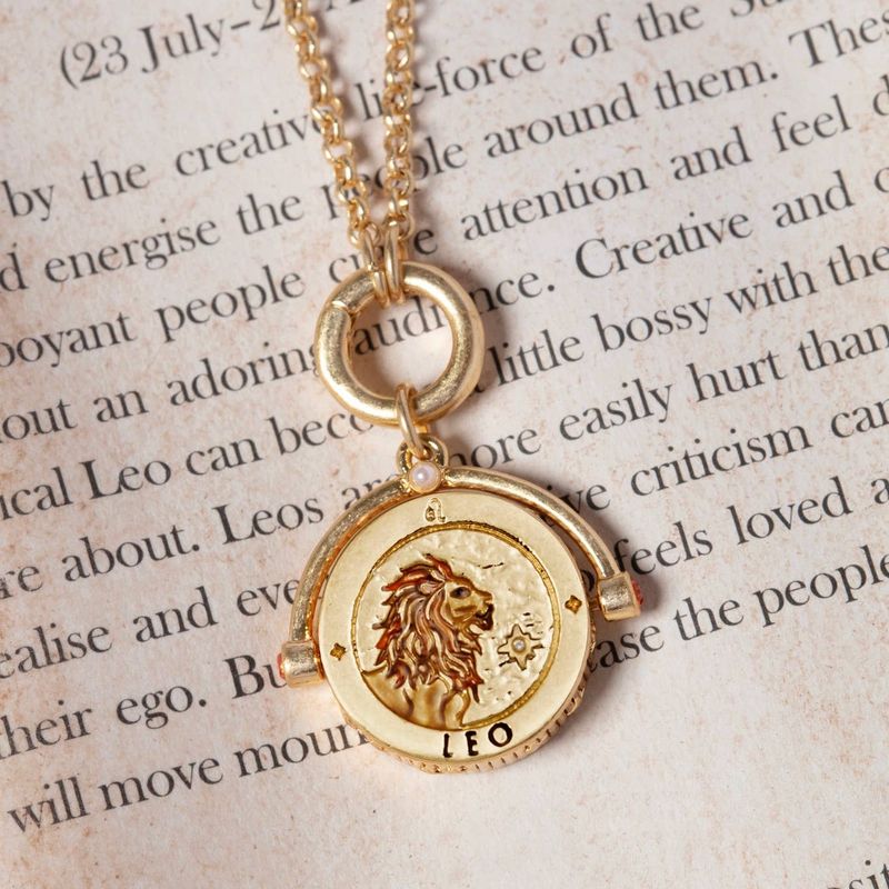 Leo Zodiac Spinner Necklace