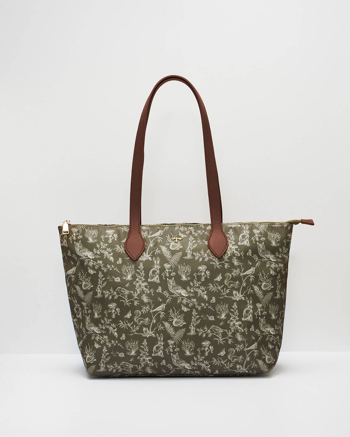 Edith Orla Scene Print Tote Bag in Khaki