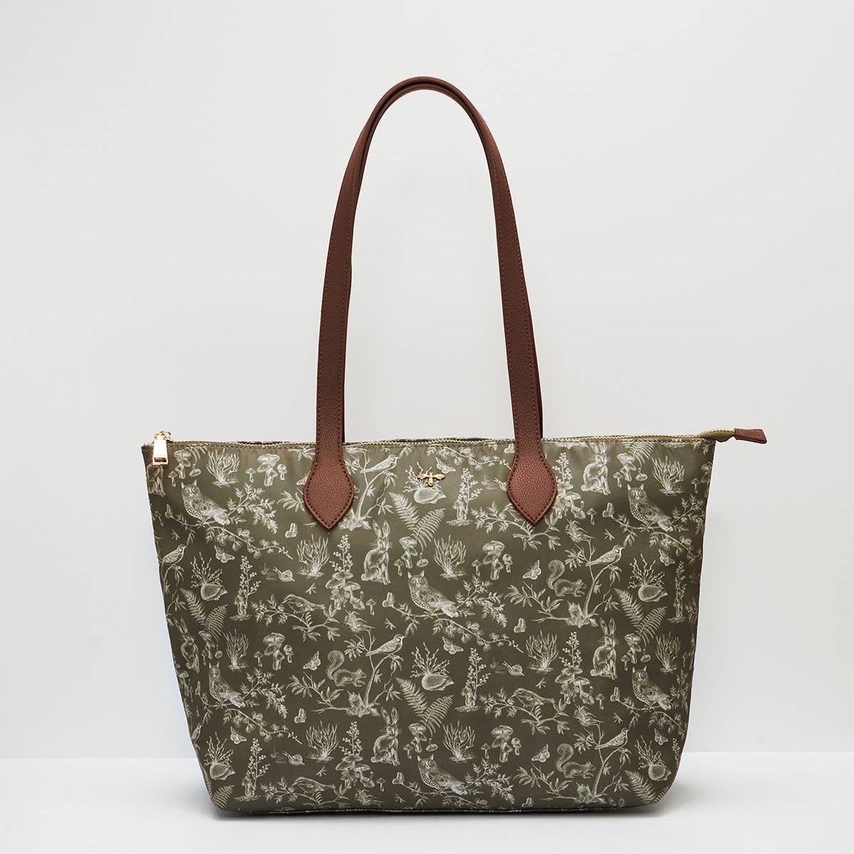 Edith Orla Scene Print Tote Bag in Khaki