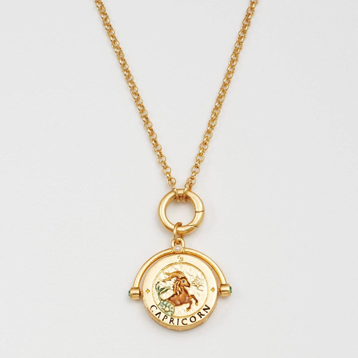 Capricorn Zodiac Spinner Necklace