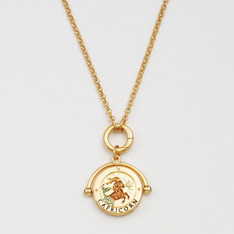 Capricorn Zodiac Spinner Necklace