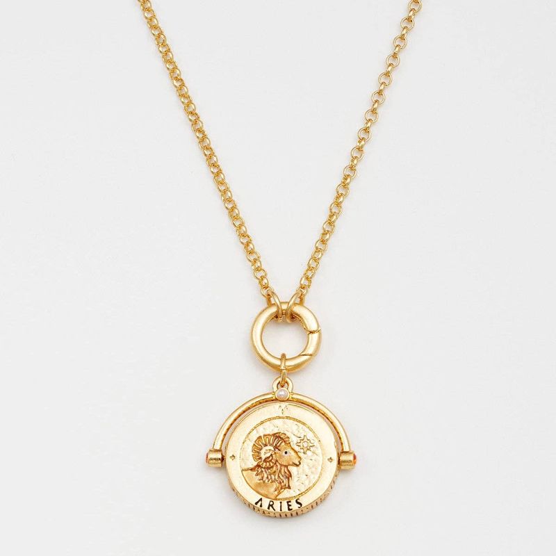 Aries Zodiac Spinner Necklace