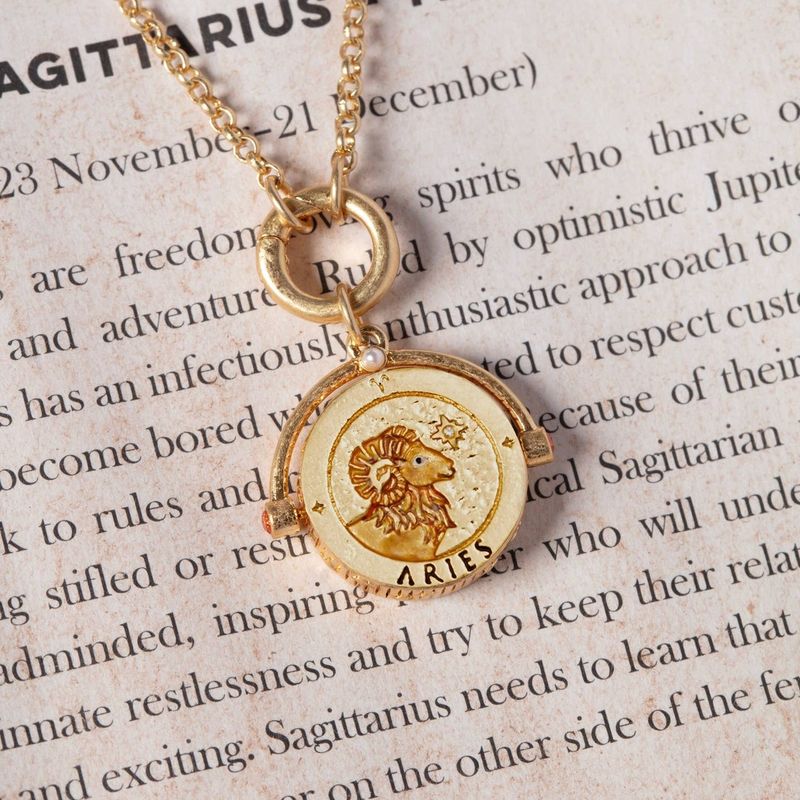 Aries Zodiac Spinner Necklace