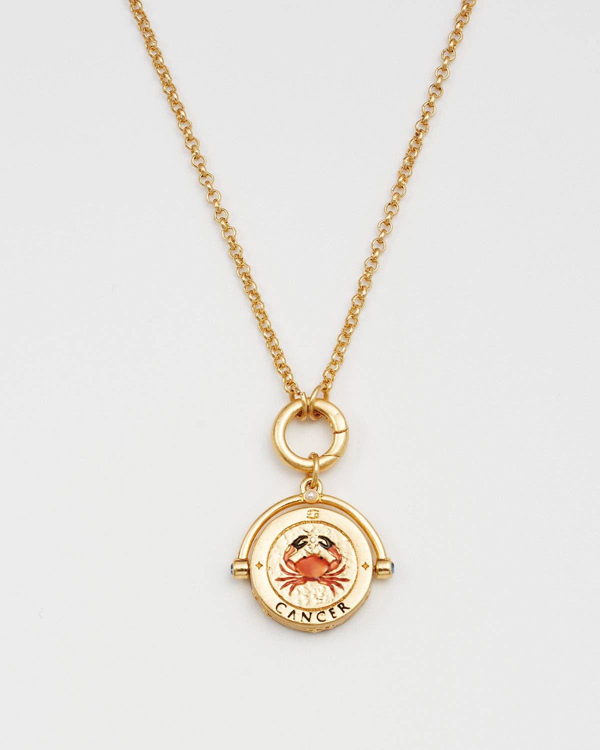 Cancer Zodiac Spinner Necklace
