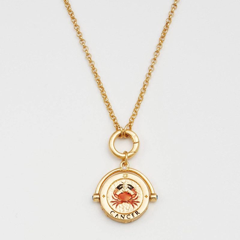 Cancer Zodiac Spinner Necklace