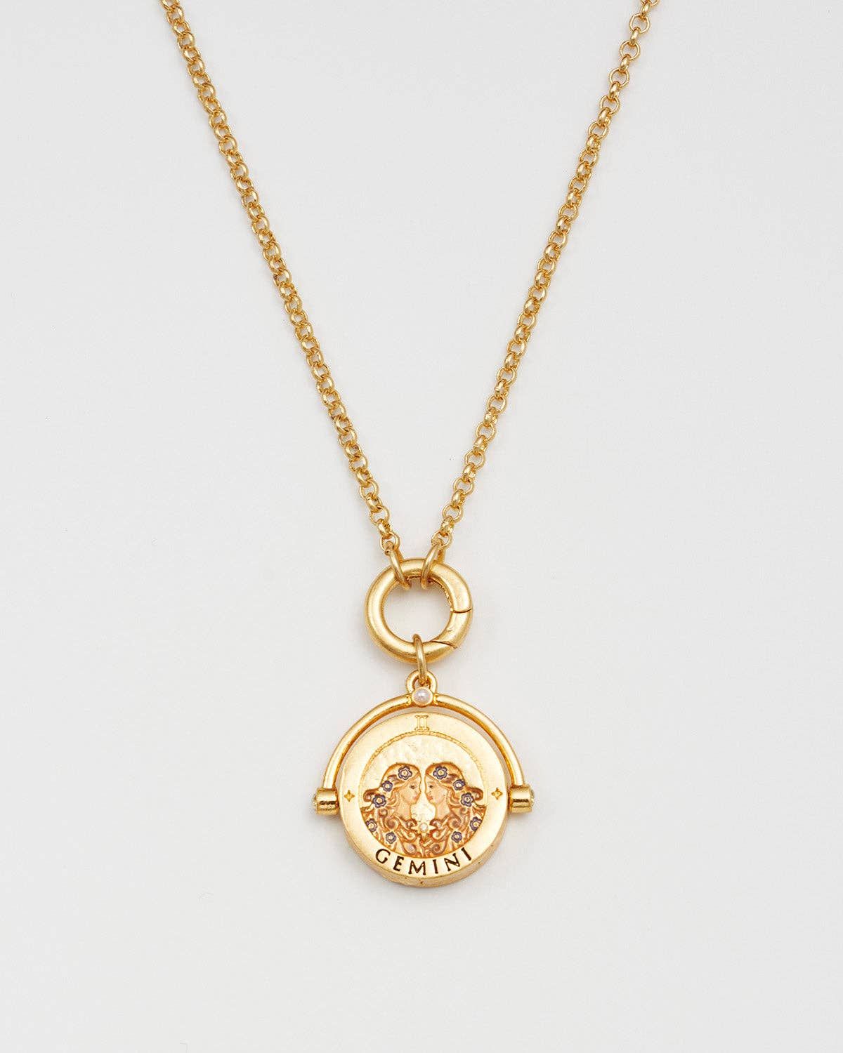Gemini Zodiac Spinner Necklace