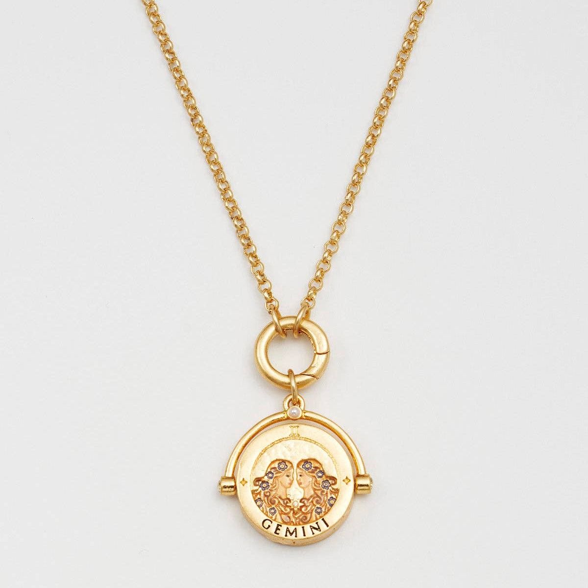 Gemini Zodiac Spinner Necklace