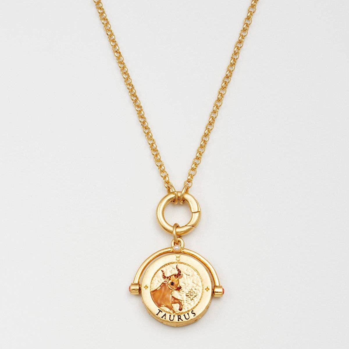 Taurus Zodiac Spinner Necklace