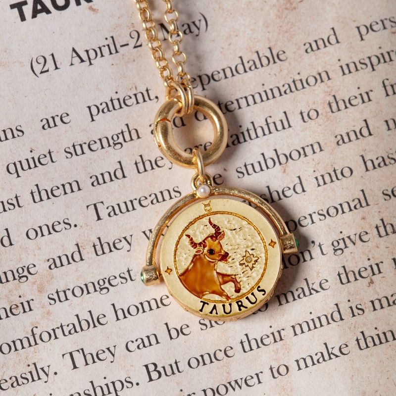 Taurus Zodiac Spinner Necklace
