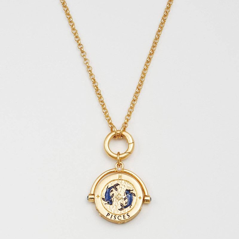 Pisces Zodiac Spinner Necklace