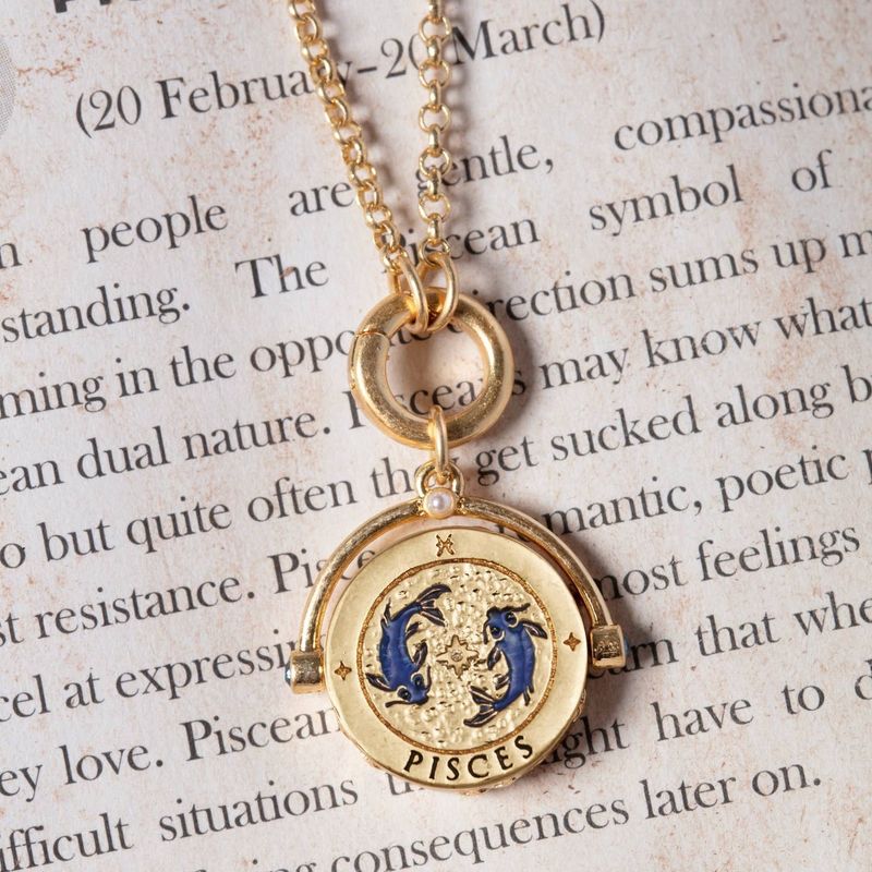 Pisces Zodiac Spinner Necklace