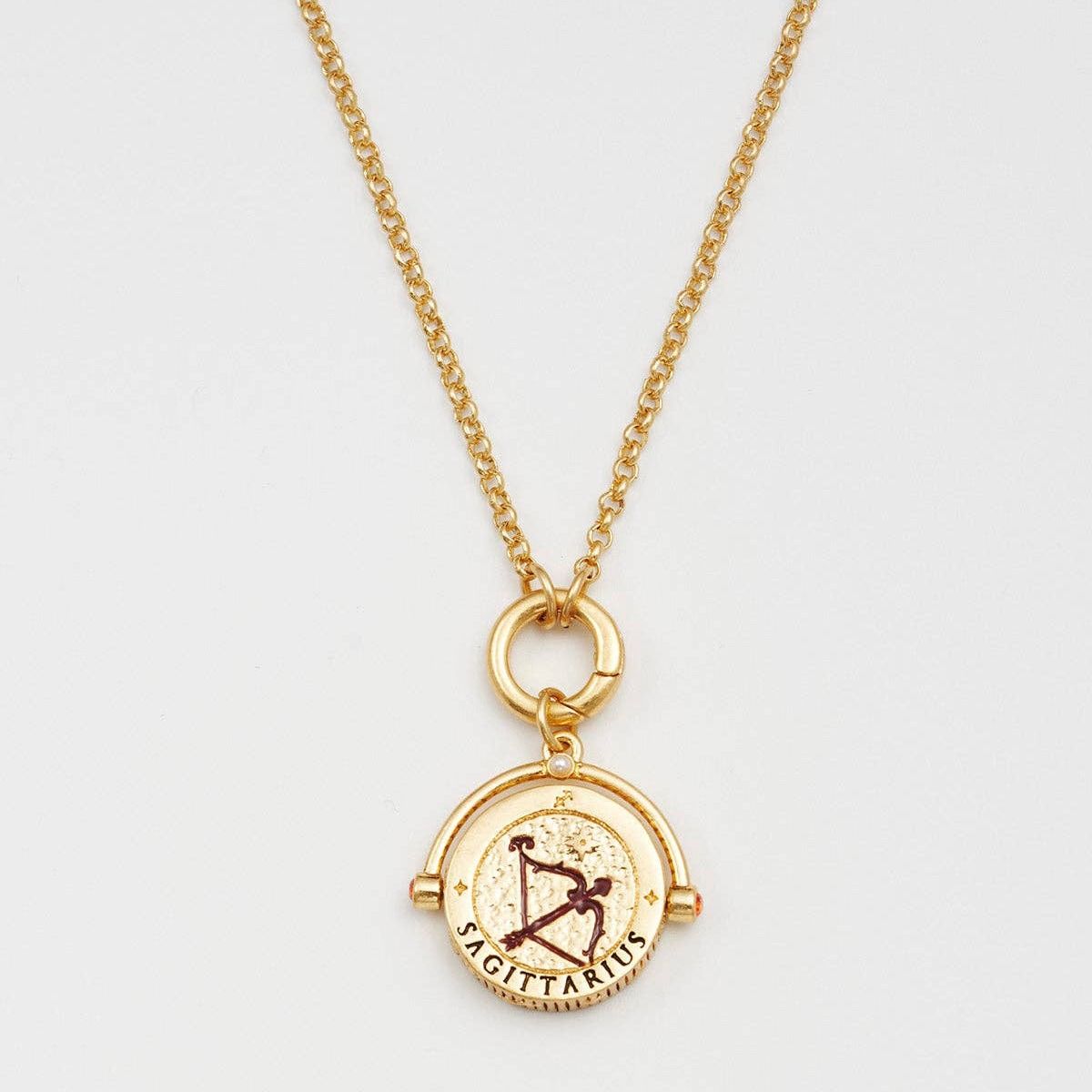 Sagittarius Zodiac Spinner Necklace