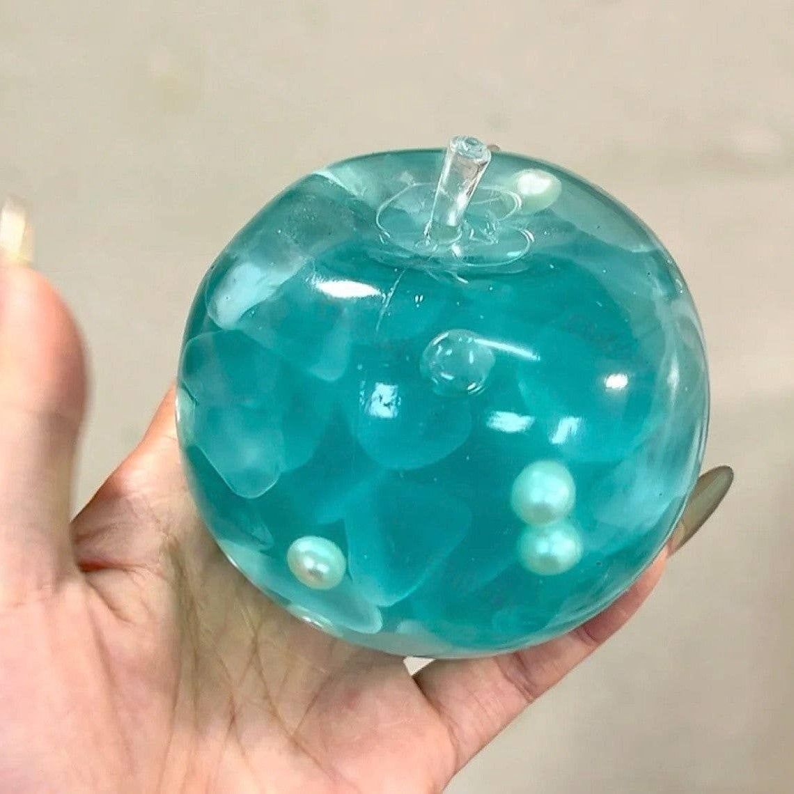 Teal Crunch Apple Squish Fidget Toy