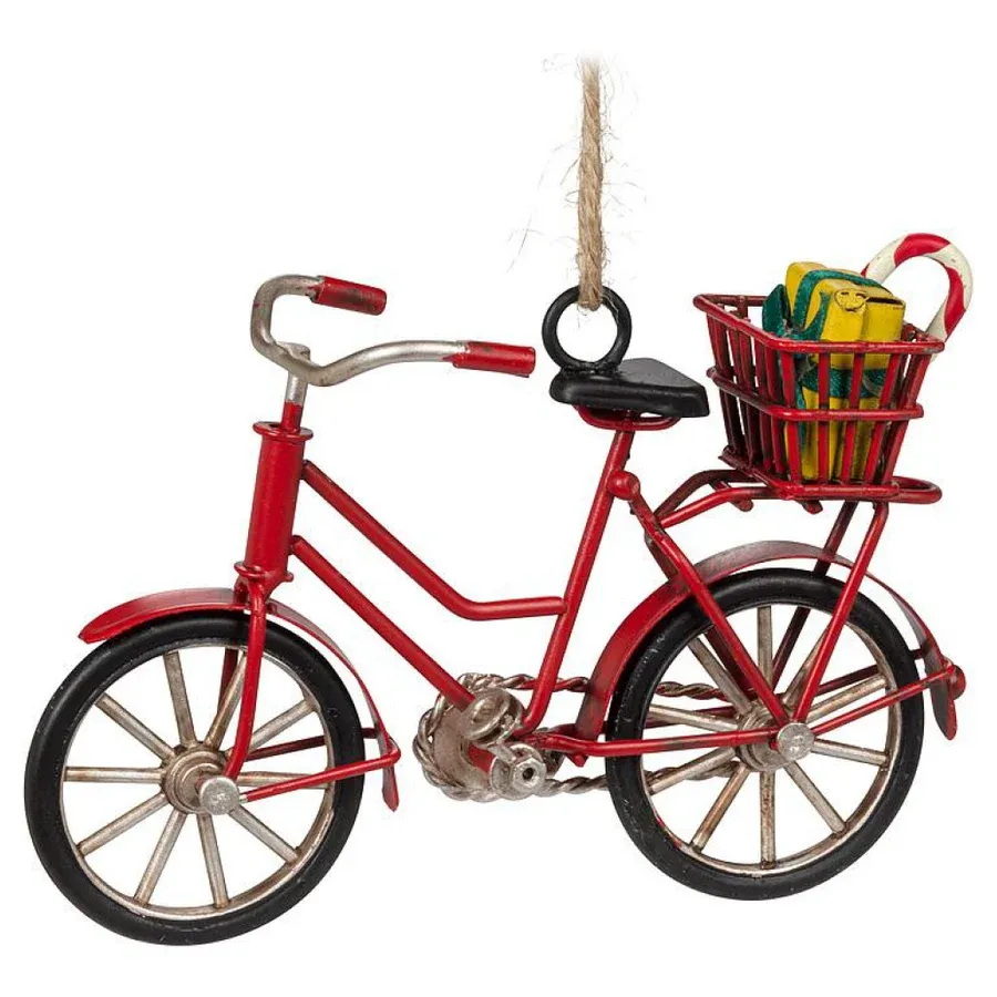 Bicycle with Gifts Ornament Red