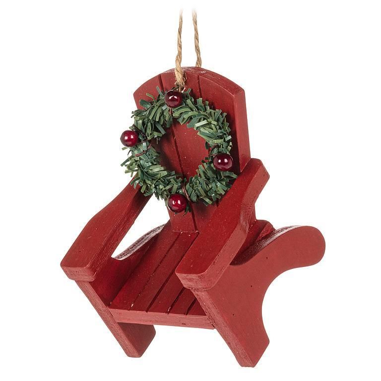 Lawn Chair Ornament With Wreath