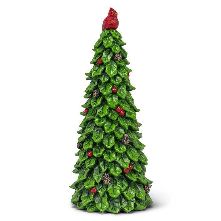 Holly Tree With Cardinal Figure