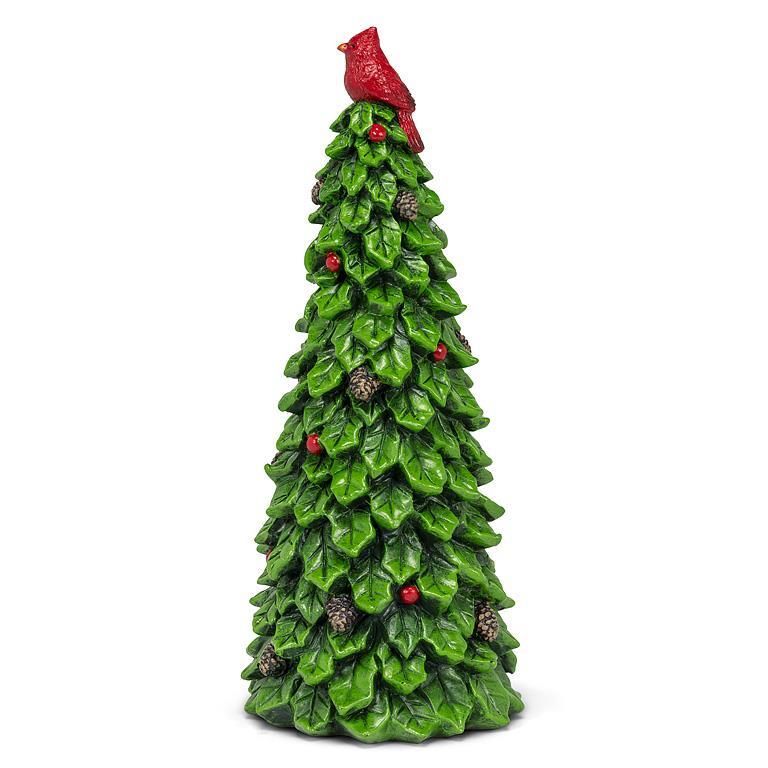 Holly Tree With Cardinal Figure