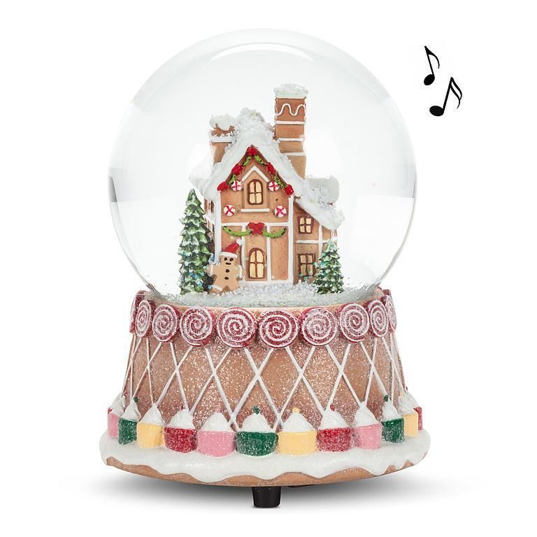 Musical Gingerbread Snow Globe