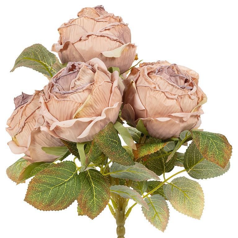 5 Bloom Antique Rose Bouquet - Heirloom Blush