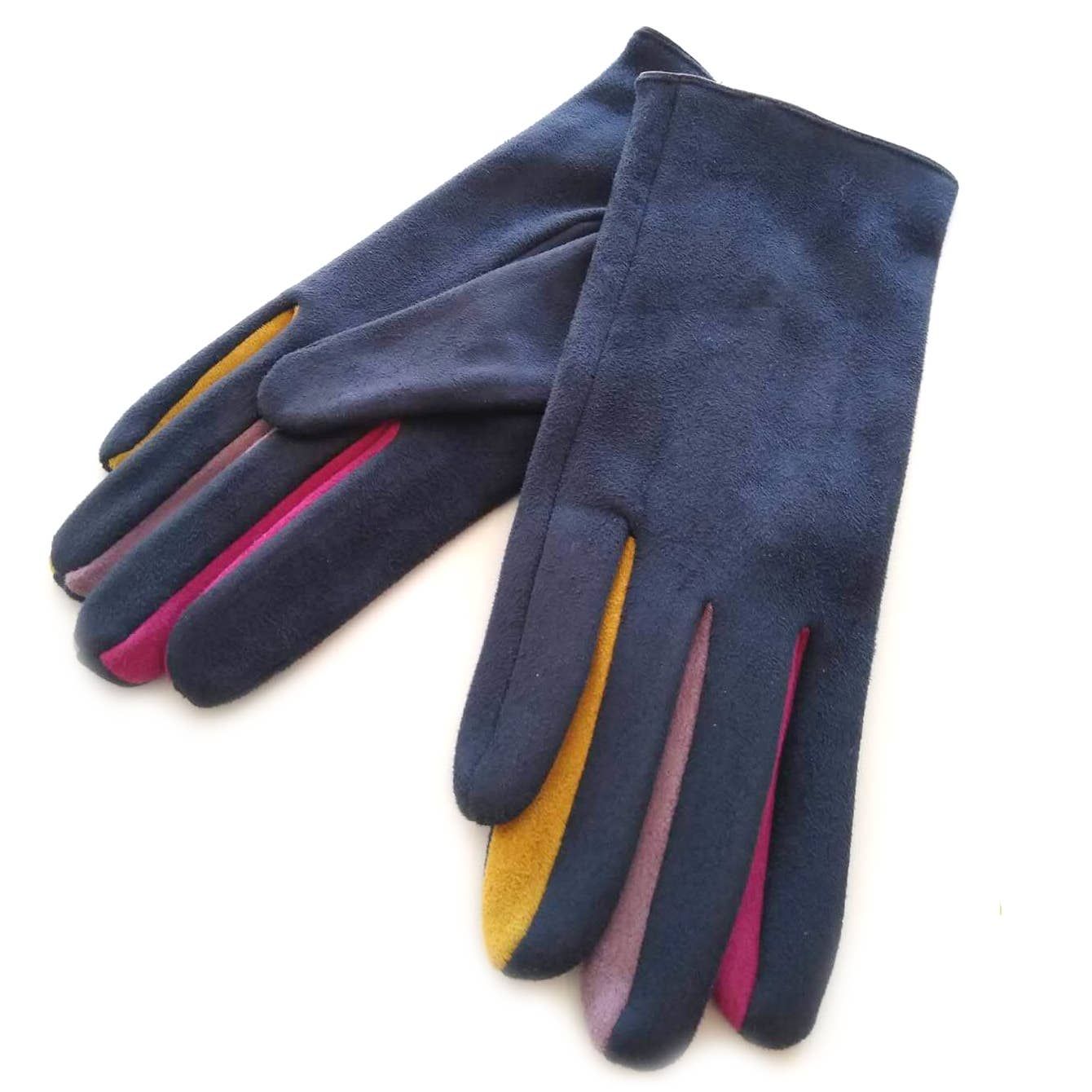 Colourful Betweeners Detail Gloves - Blue
