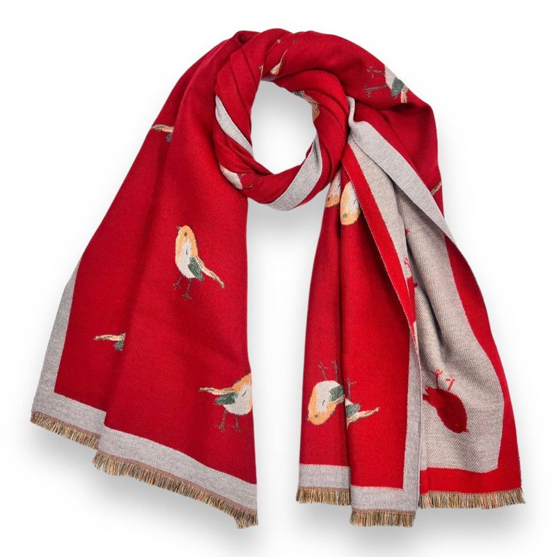 Robin Reversible Scarf Woven Print