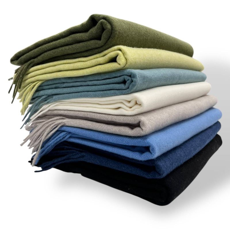 Classic Plain Wool Blend With Tassels