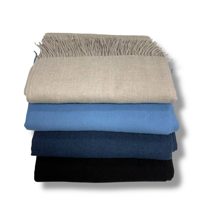 Classic Plain Wool Blend With Tassels