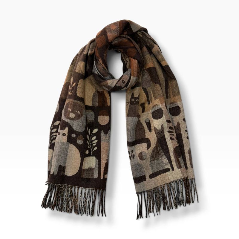Scarf Cat Pattern With Tassel