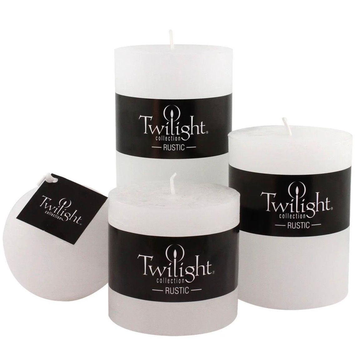 Rustic Pillar Candles Assorted Colour, Color: White