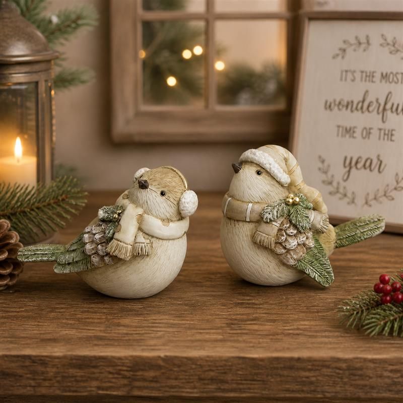 Winter Cream Birds